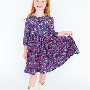 Mila & Rose FLOWER FARM 3/4 SLEEVE POCKET TWIRL DRESS